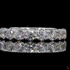 Round Lab Diamond Full Eternity French Pave Classic Ring in 4K Gold