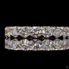 Round Lab Diamond Full Eternity French Pave Classic Ring in 4K Gold