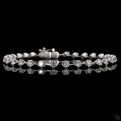 4.30 Carat Station Line Tennis Bracelet in 14K Gold