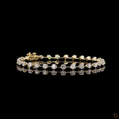 4.30 Carat Station Line Tennis Bracelet in 14K Gold