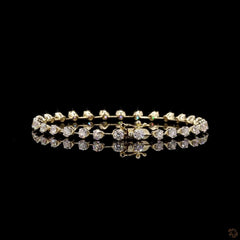 4.30 Carat Station Line Tennis Bracelet in 14K Gold