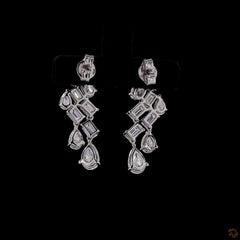 4 Carat Multi Shape Lab Diamond Dangler Earring in 14k Gold