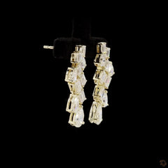 4 Carat Multi Shape Lab Diamond Dangler Earring in 14k Gold