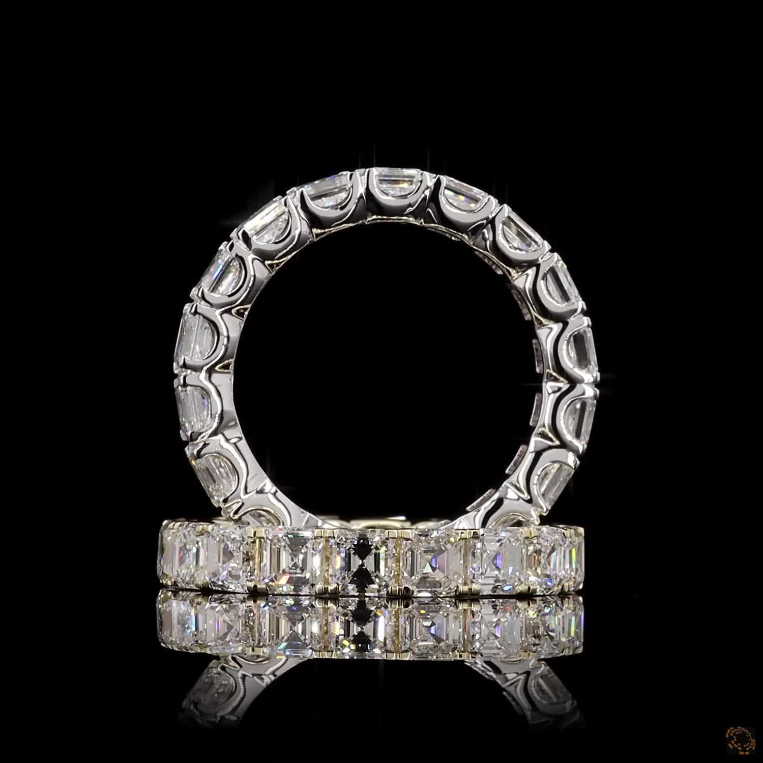 Asscher Cut Diamond Full Eternity Ring