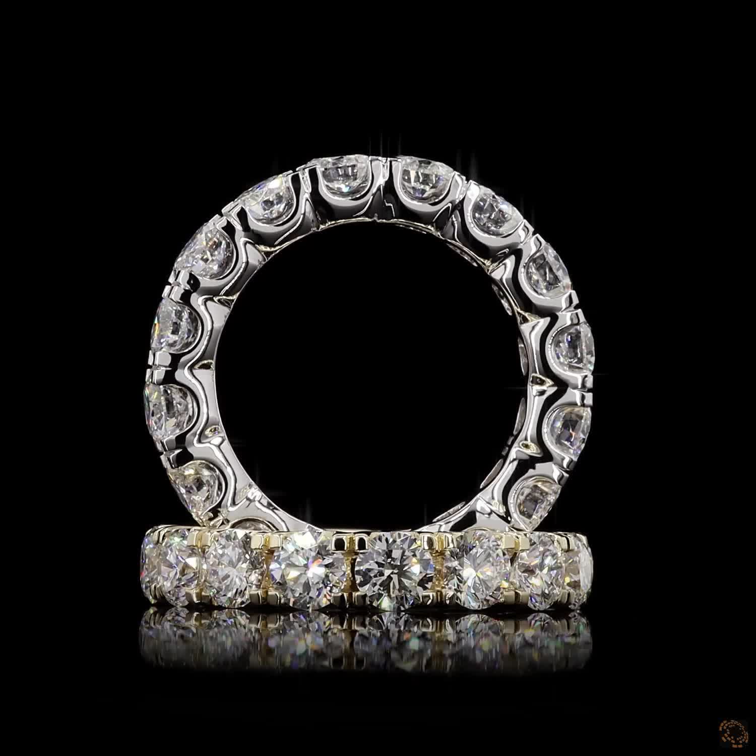 Round Diamond Split Prong Full Eternity Ring