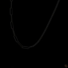 5.10 Carat Half Tennis & paper Clip Necklace Crafted  in 14K Gold