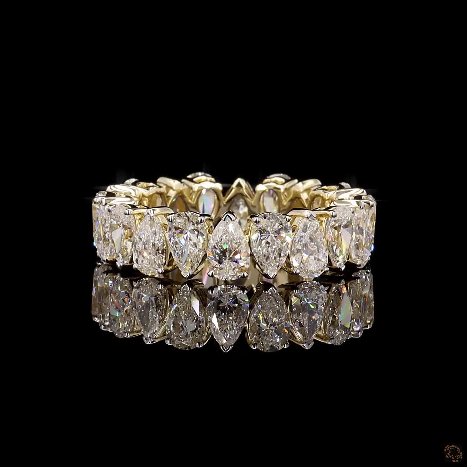 5.57 Carat Alternating Ring For Her in 14K Gold