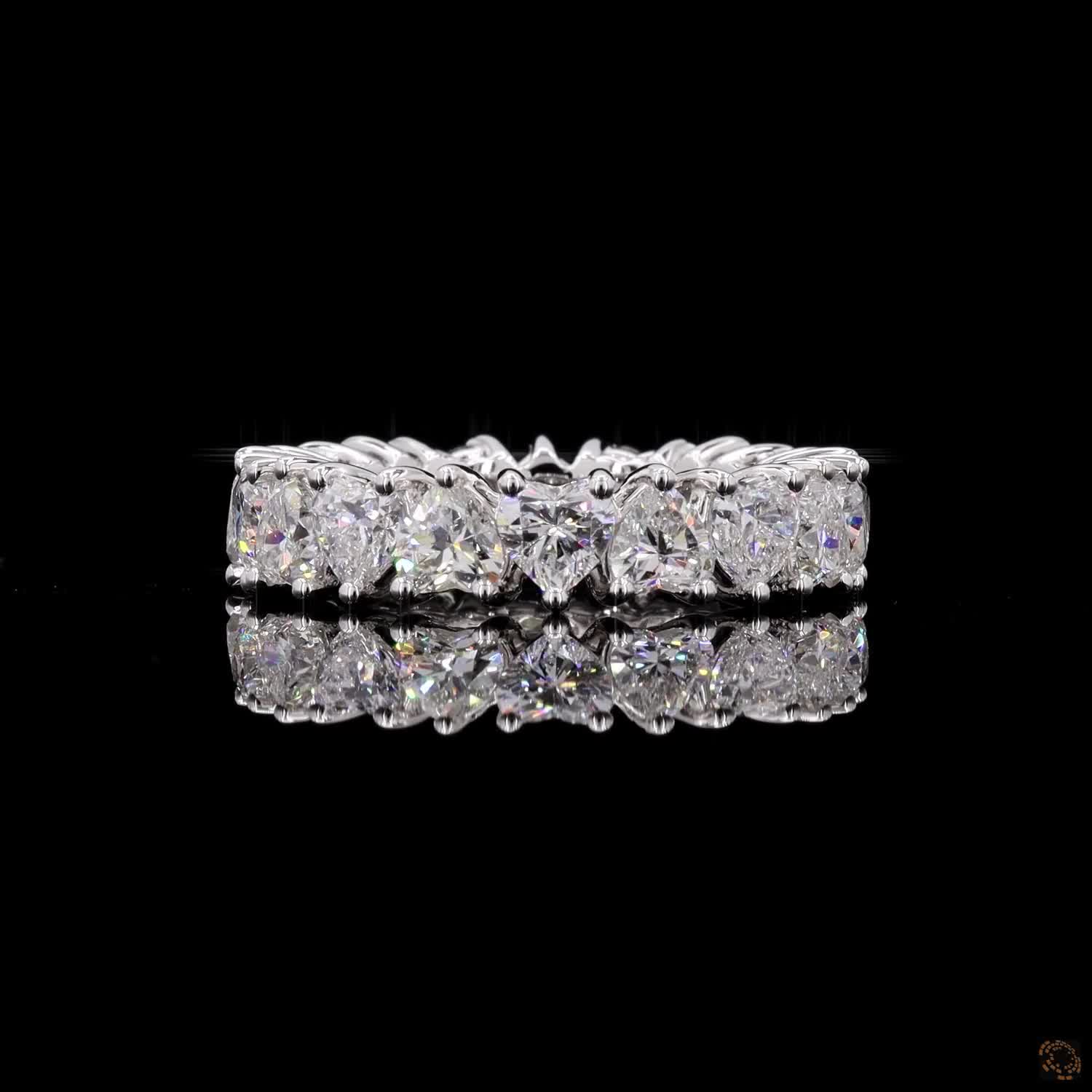 5.71 Carat Alternating Ring For Her in 14K Gold