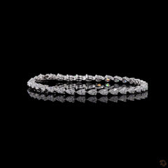 5.85 Carat East West Pear Lab Diamond Tennis Bracelet