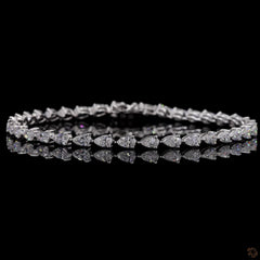 5.85 Carat East West Pear Lab Diamond Tennis Bracelet