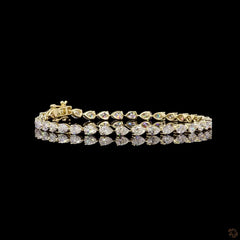 5.85 Carat East West Pear Lab Diamond Tennis Bracelet