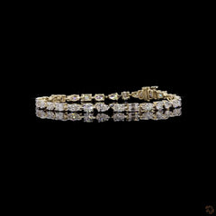 6.35 Ct Multi Shape Diamond Tennis Bracelets in 14K Gold