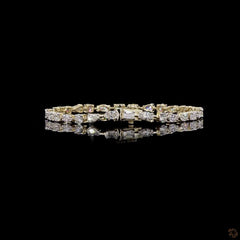 6.35 Ct Multi Shape Diamond Tennis Bracelets in 14K Gold