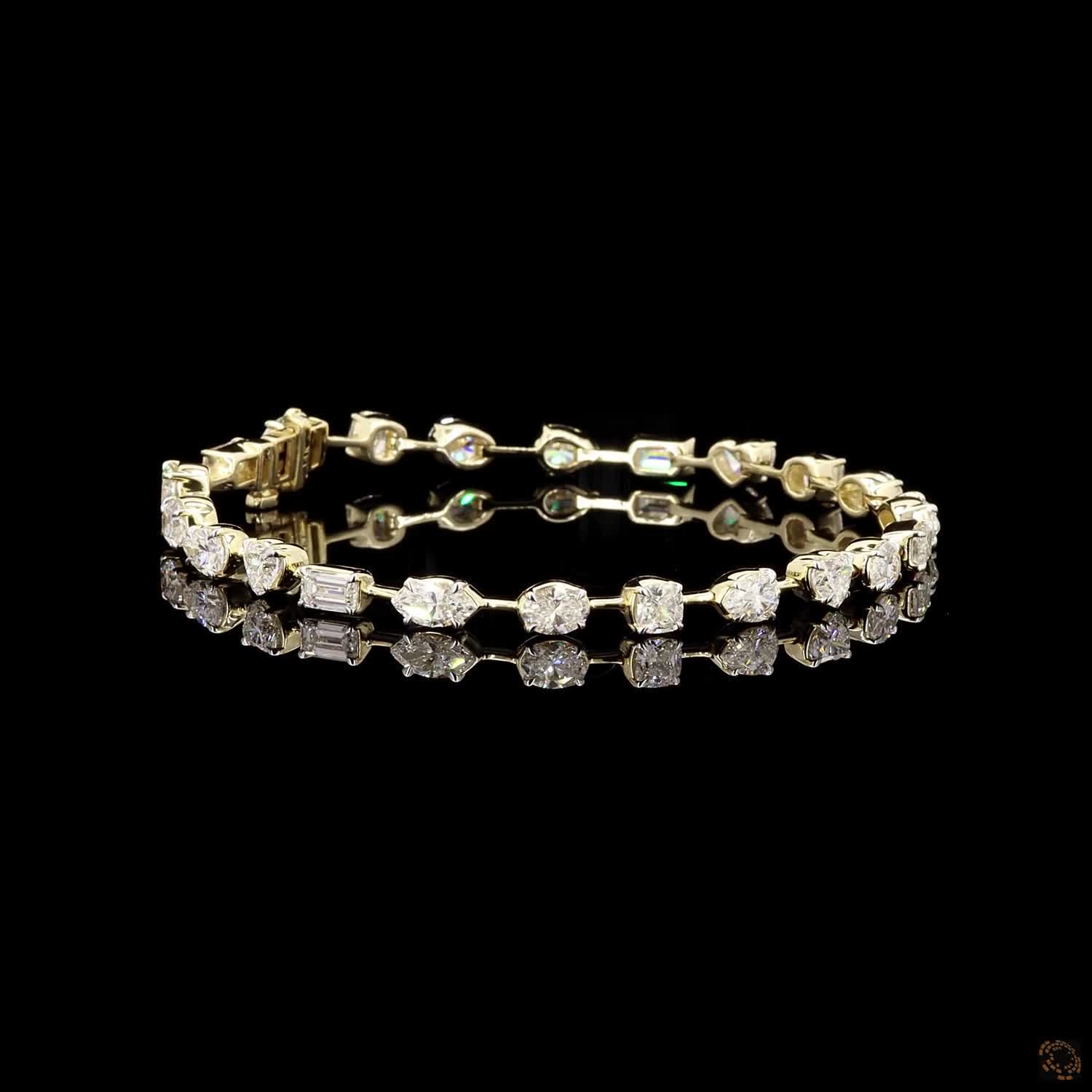 7.16 Multi Shape Tennis Bracelets in 14K Gold