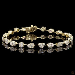 7.16 Multi Shape Tennis Bracelets in 14K Gold