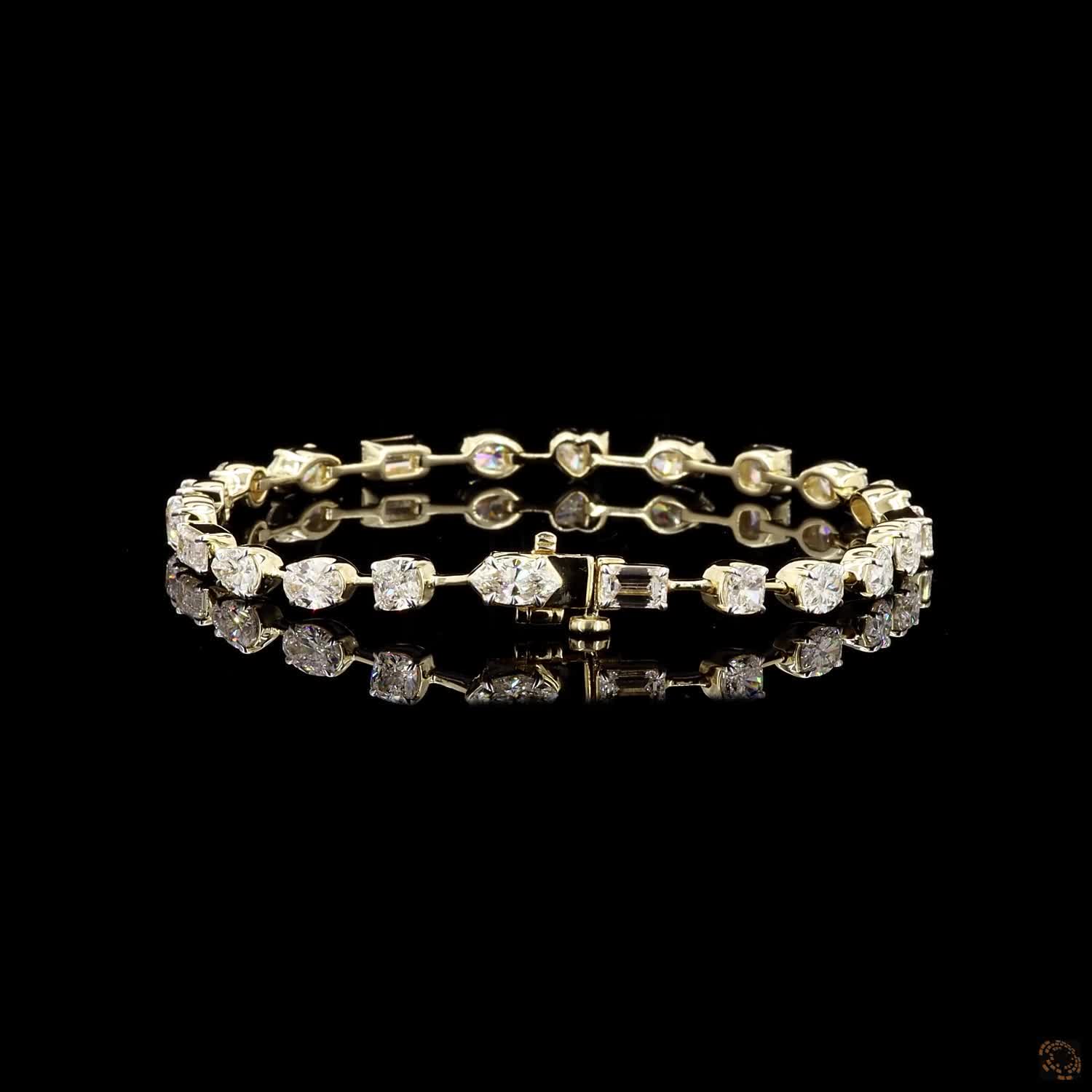 7.16 Multi Shape Tennis Bracelets in 14K Gold