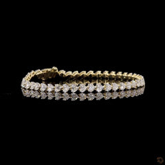 7.20 Carat Heart Shape Diamond East West Tennis Bracelets in 14K Gold