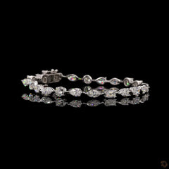 8.18 Carat Multi Shape Diamond Tennis Bracelets in 14K Gold