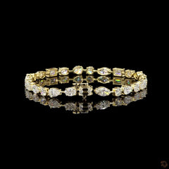 9.50 Carat Multi Shape Diamond Tennis Bracelets in 14K Gold