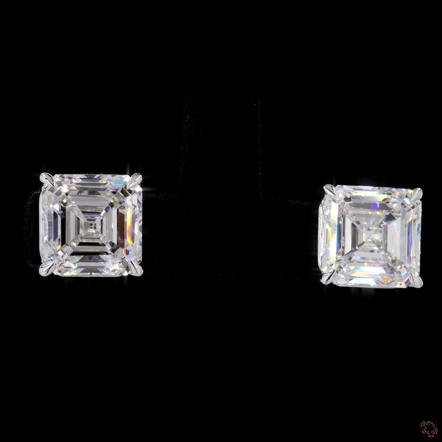 Asscher Cut Push Back Stud Earring Crafted in 14K Gold