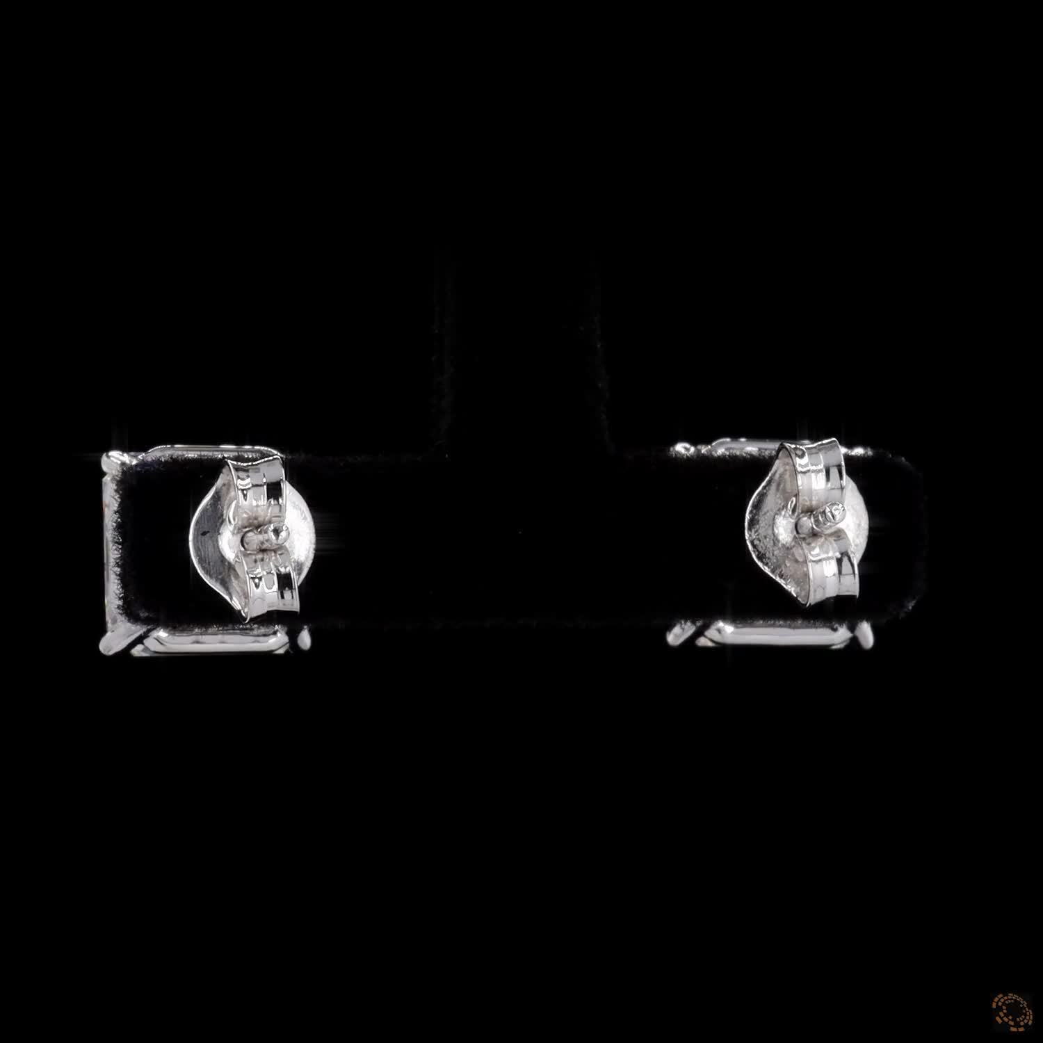 Asscher Cut Push Back Stud Earring Crafted in 14K Gold