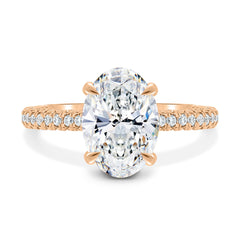 2.50Ct Oval Diamond Engagement ring With 3 Row Diamond Studded on Shank - IGI CERTIFIED