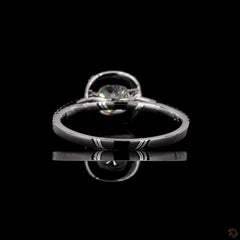 Cushion Halo Engagement Ring with Accent Diamonds in 14K Gold