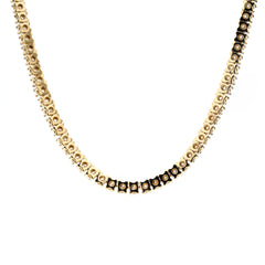 Round Diamond Tennis Necklace For Women Crafted in 14K Gold - Necklace Length- 17 Inches long