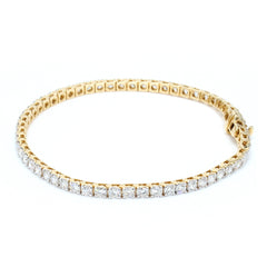 Round Diamond Tennis Bracelets For Women Crafted in 14K Gold