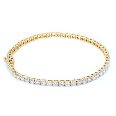 Round Diamond Tennis Bracelets For Women Crafted in 14K Gold