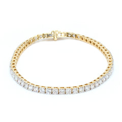 Round Diamond Tennis Bracelets For Women Crafted in 14K Gold