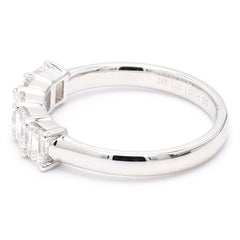 Emerald Cut Five Stone Engagement Ring, Crafted in 14K Gold.