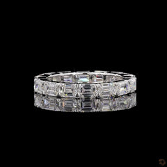 Emerald East West Full Eternity Ring in 4K Gold