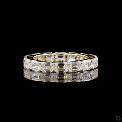 Emerald East West Full Eternity Ring in 4K Gold