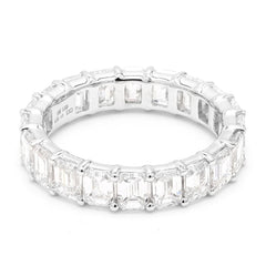 Emerald Cut Lab Diamonds Full Eternity Ring For Women Crafted in 14K Gold