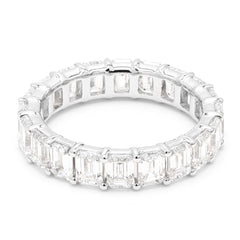 Emerald Cut Lab Diamonds Full Eternity Ring For Women Crafted in 14K Gold