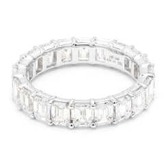 Emerald Cut Lab Diamonds Full Eternity Ring For Women Crafted in 14K Gold