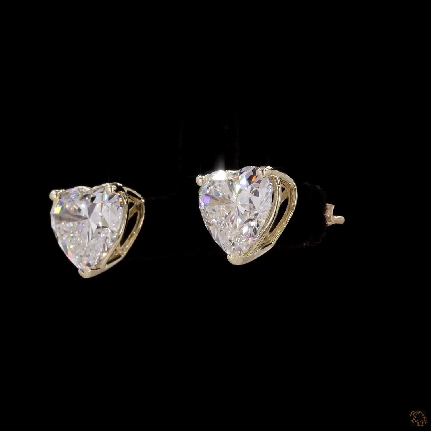 Heart Shape Stud Earring For Her in 14K Gold - Push Back