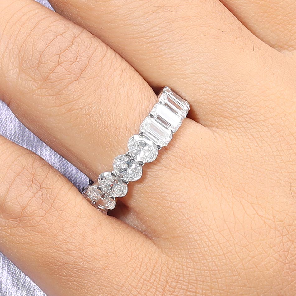 5.63 Carat Half and Half Diamond Full Eternity Ring