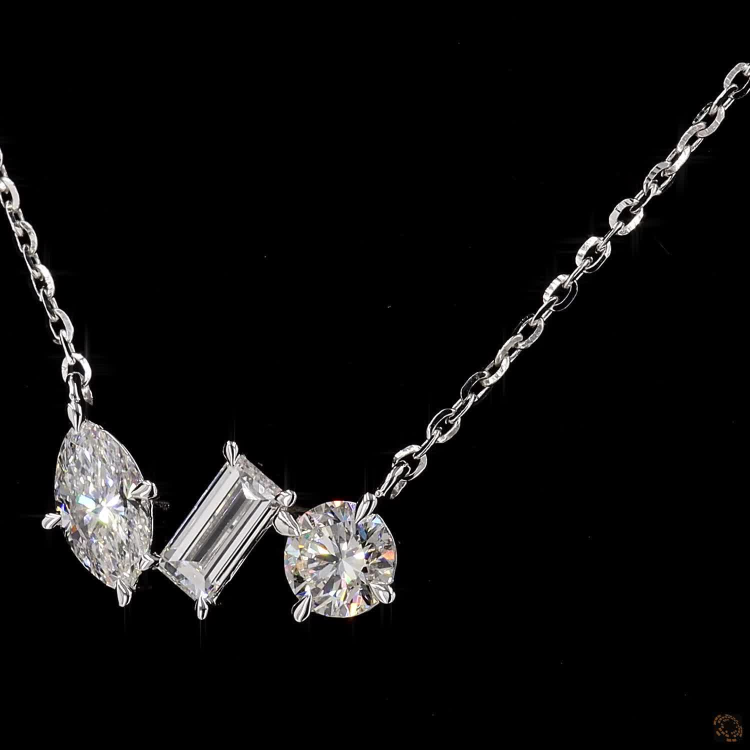 Lab Grown Diamond Contemporary Necklace  in 14K Gold