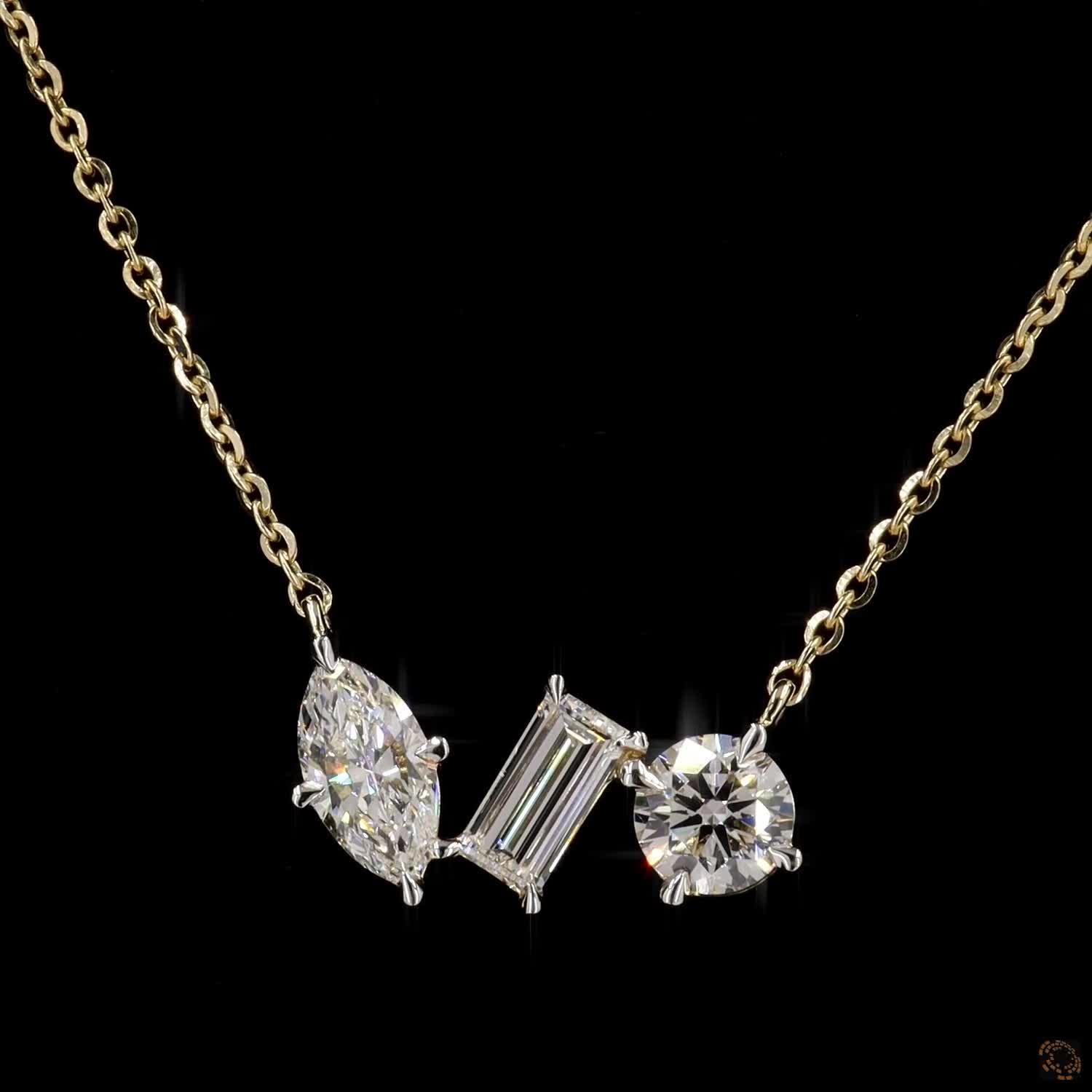 Lab Grown Diamond Contemporary Necklace  in 14K Gold