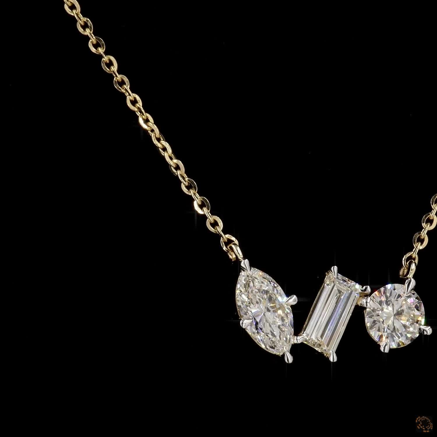 Lab Grown Diamond Contemporary Necklace  in 14K Gold