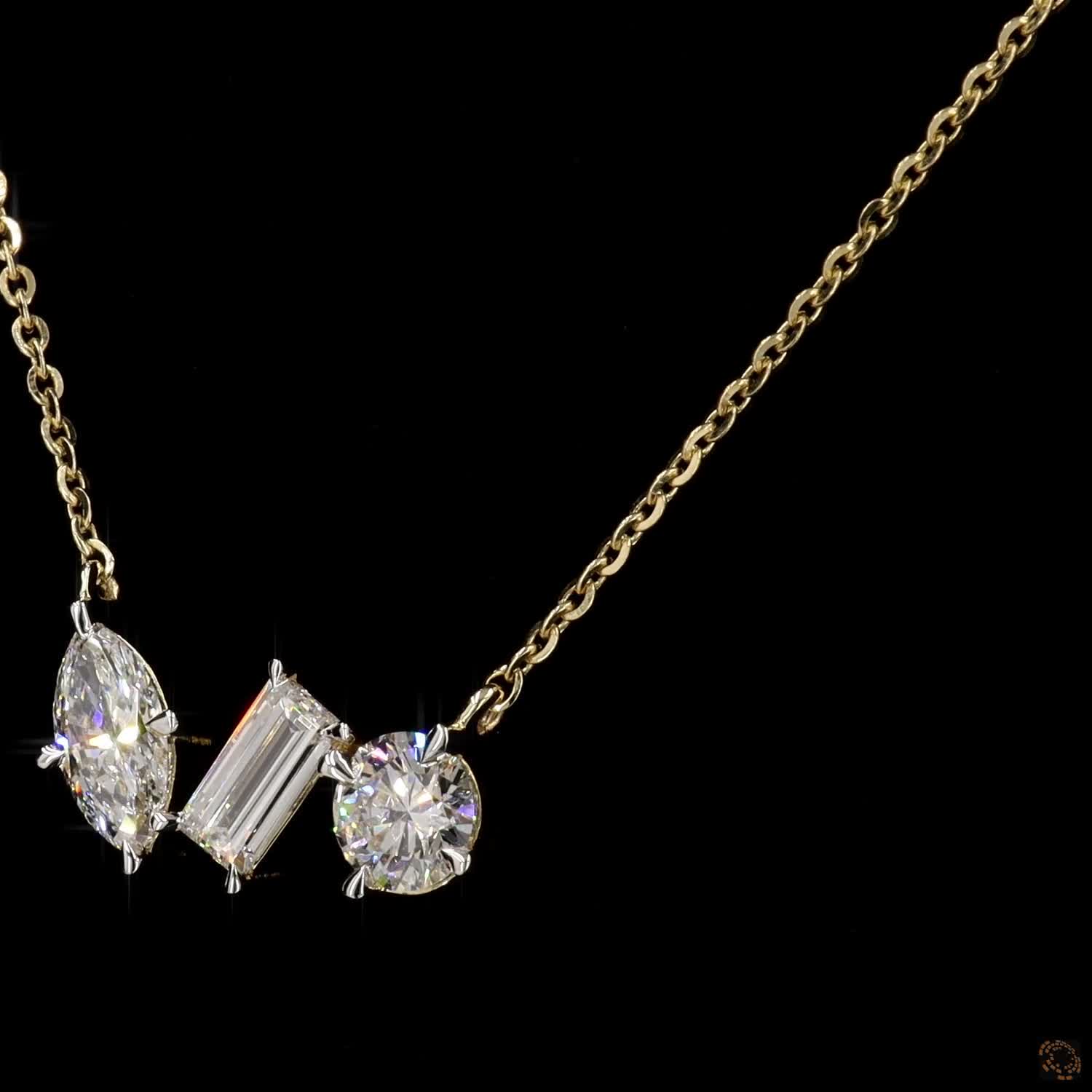 Lab Grown Diamond Contemporary Necklace  in 14K Gold