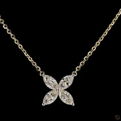 Marquise Diamond Butterfly 14K Gold Necklace