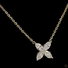 Marquise Diamond Butterfly 14K Gold Necklace