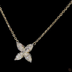 Marquise Diamond Butterfly 14K Gold Necklace