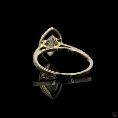 Marquise Halo Engagement Ring in 14K Gold with Accent Diamonds