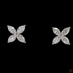 Marquise Lab Diamond Stud Earring For Women