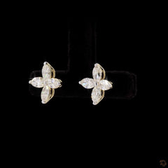 Marquise Lab Diamond Stud Earring For Women