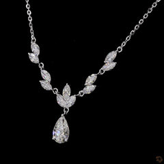 Marquise & Pear Diamond Designer Necklace For Her in 14K Gold